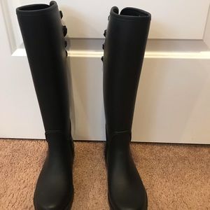 Black matte Coach rain/snow boots